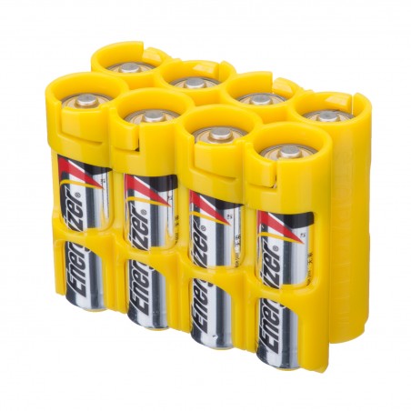 Powerpax Storacell 8AA Battery Caddy in Yellow