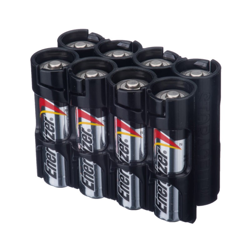 Powerpax Storacell 8AA Battery Caddy in Black