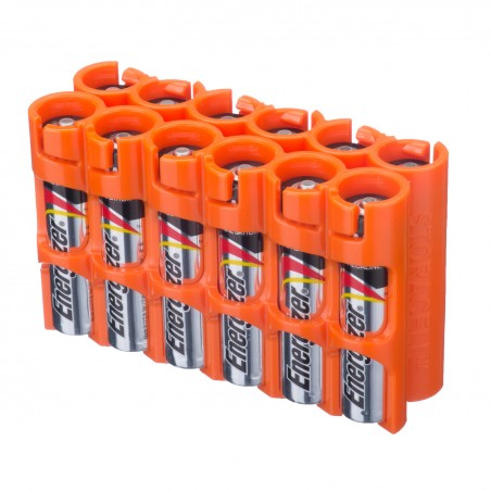 Powerpax Storacell 12 AAA Battery Caddy Orange