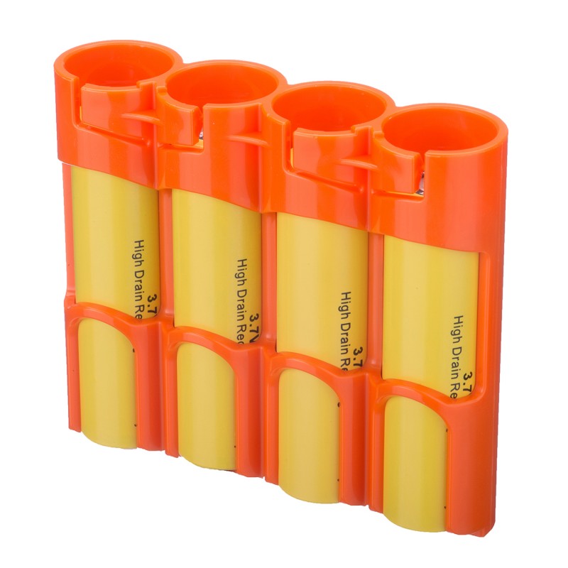 Powerpax Storacell Slimline 4 18650 Battery Caddy Orange