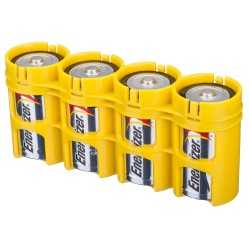 Powerpax Storacell Slimline D Cell Battery Caddy Yellow