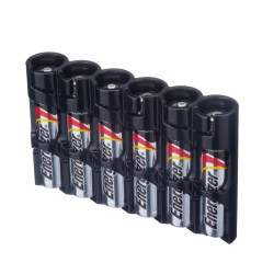 Powerpax Storacell Slimline 6 AAA Battery Caddy Black