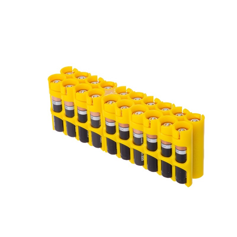 Storacell 20 AAA Battery Caddy Storage Case - Yellow