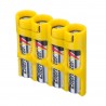 Powerpax Storacell Slimline 4 AAA Battery Caddy Case Yellow