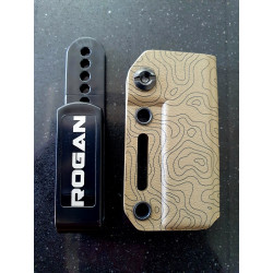 Kydex sheath for Rogan RPT with topography engraving and clip