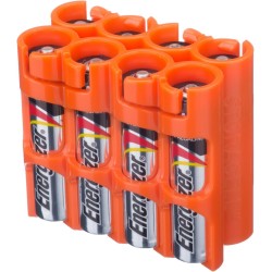 Powerpax Storacell Slimline 8 AAA Battery Caddy Orange