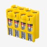 Powerpax Storacell Slimline 8 AAA Battery Caddy Yellow