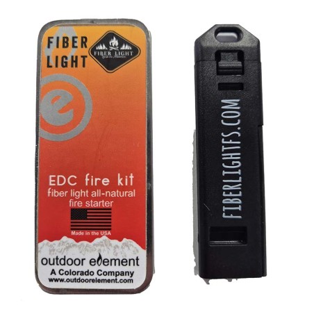 outdoor element Fiber Light EDC Fire Kit with striker