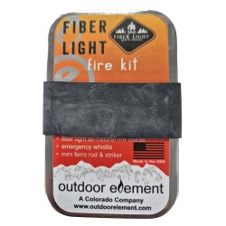 outdoor element fiber light tinder fire kit with ranger band