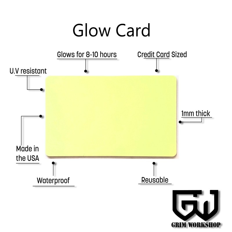 Grim Workshop - Glow Card - Rechargeable Glow In The Dark Cards details