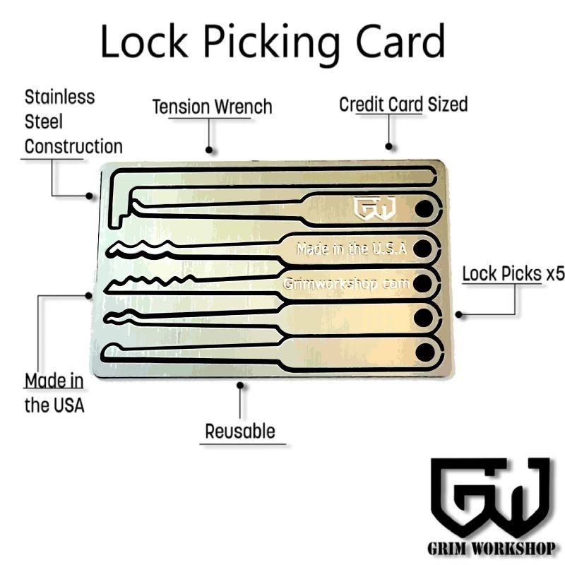 Grim Workshop - Lock pick Card : Wallet Lock Pick Set