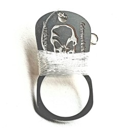 Grim Workshop - Hand Caster Dog Tag with fishing line white background