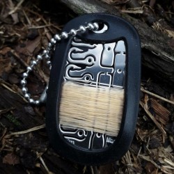 Grim Workshop - Mini Hook Fishing Kit Dog Tag: Survival Fishing Necklace in holder