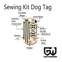 Grim Workshop - Sewing Kit Dog Tag: Survival Sewing Necklace details