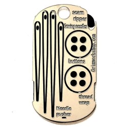 Grim Workshop - Sewing Kit Dog Tag: Survival Sewing Necklace white background