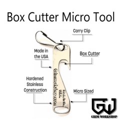Grim Workshop EDC Box Cutter Micro Tool zipper sized