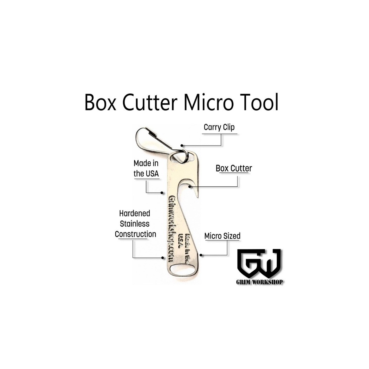 Grim Workshop EDC Box Cutter Micro Tool zipper sized