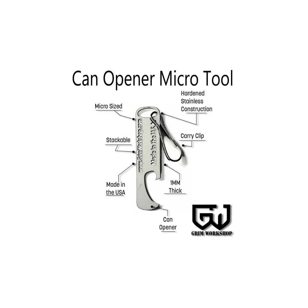 Grim Workshop Can Opener Micro Tool keychain