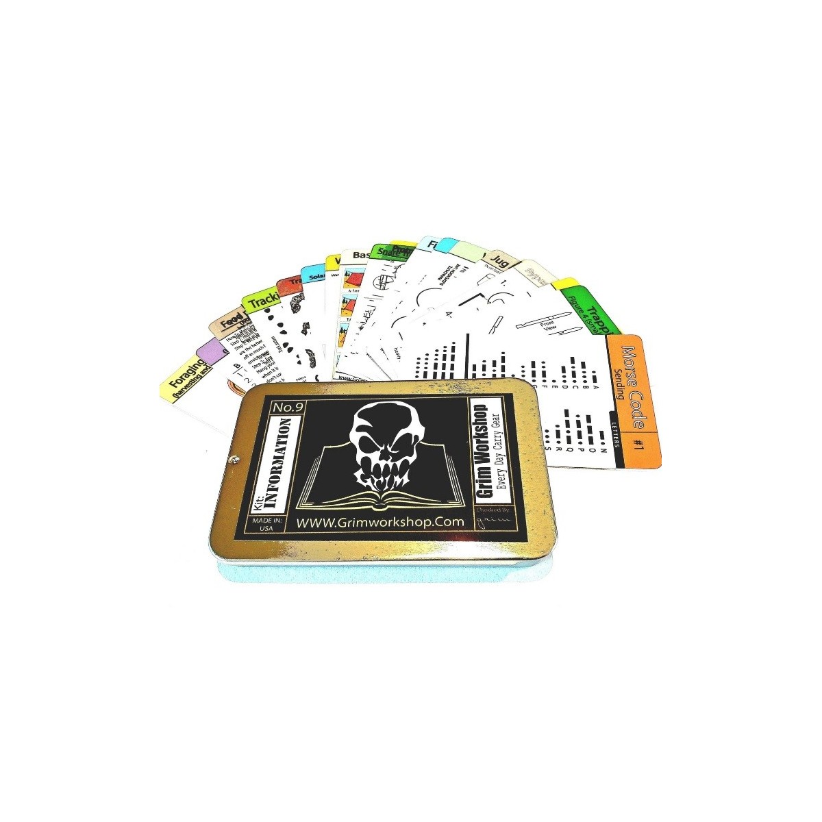 Grim Workshop 20 Piece Emergency and Survival Tip Card EDC outdoor skills