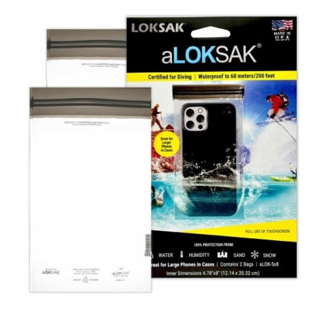 aLOKSAK 2 x aLOK2-5x8 waterproof bag case