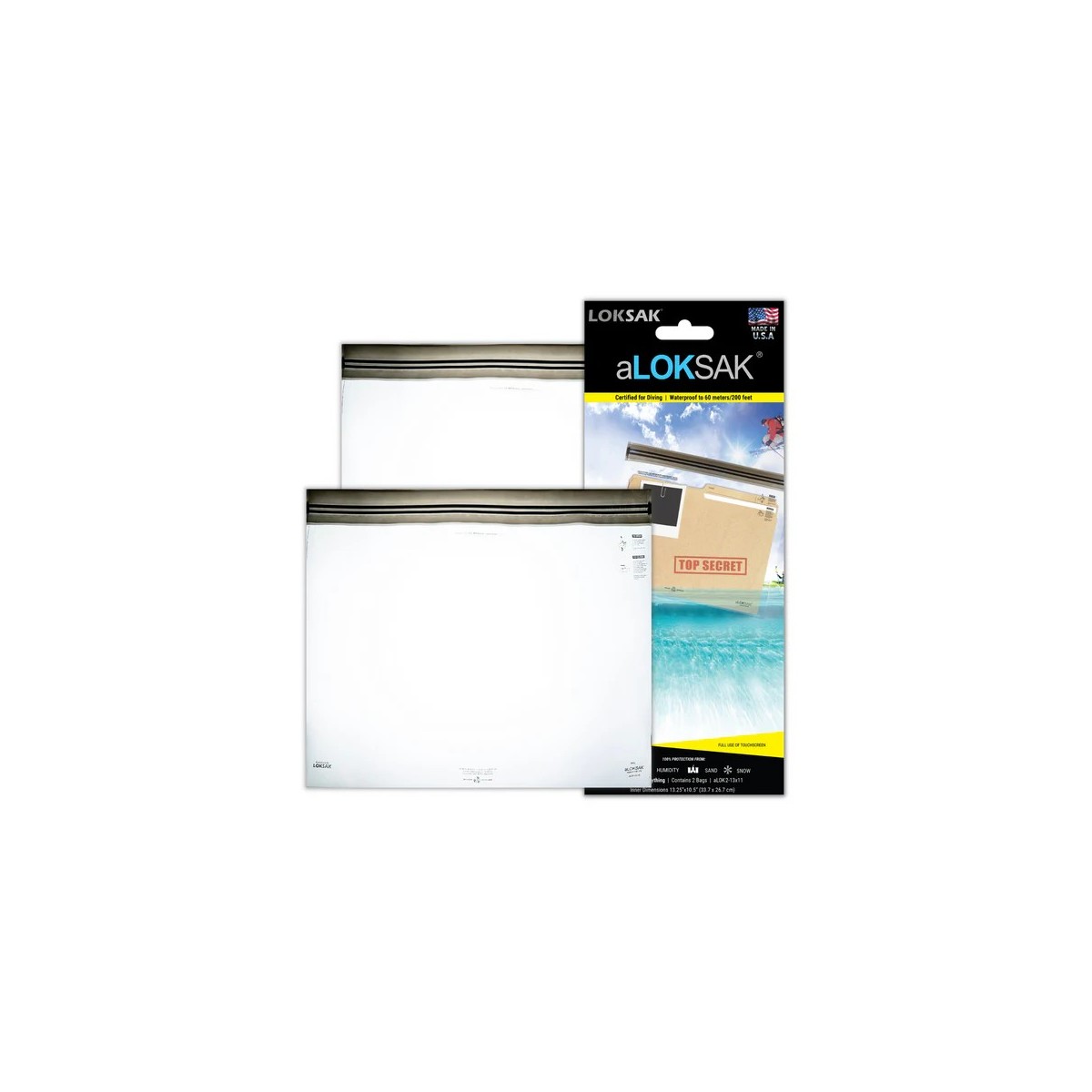 aLOKSAK Waterproof Bag 2 x aLOK2-13x11 waterproof bag
