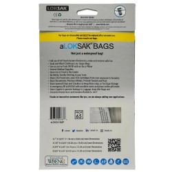 aLOKSAK Waterproof Bag aLOK4-SMP small multipack set pack of four rear of pack
