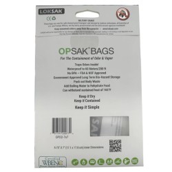 LOKSAK - OPSAK OP2-7x7 Odorproof Dry bag resealable Recyclable storage bags 7x7 rear packaging