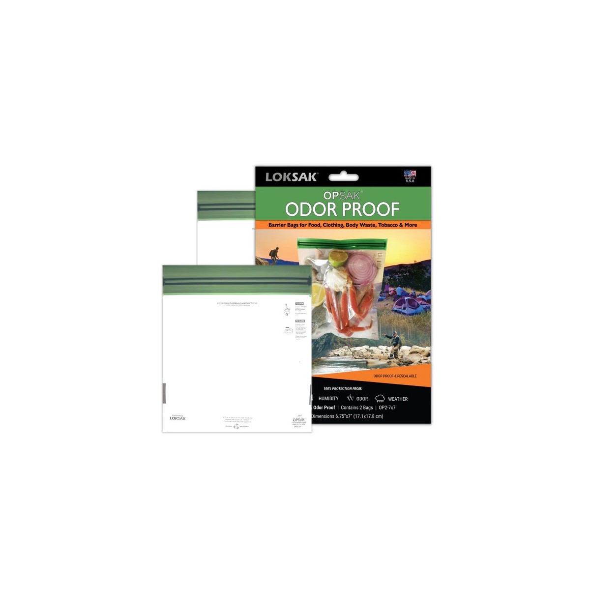 LOKSAK - OPSAK OP2-7x7 Odorproof Dry  bag resealable Recyclable storage bags 7x7