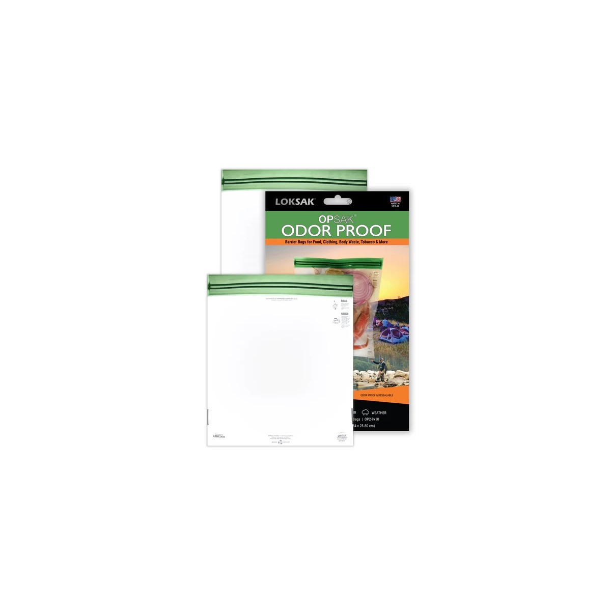 LOKSAK - OPSAK OP2-9x10 Odorproof Dry  bag resealable Recyclable storage bags 9x10