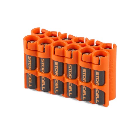 Storacell Battery caddy Case 12 AAA orange