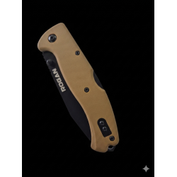 ROGAN Rogue Folding Pocket Knife - Gen 1 - Coyote Black showing reverse side
