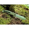 ROGAN Rogue folding knife special edition OD Green and Stonewash open in the forest 2