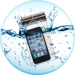 aloksak waterproof phone case in water