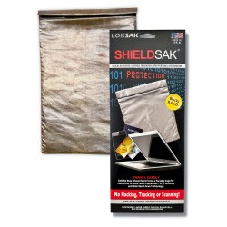 SHIELDSAK Faraday laptop bag blocking Wi-Fi, Bluetooth, GPS, RFID and mobile signals for secure data protection