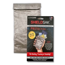 SHIELDSAK Faraday phone bag blocking mobile, GPS, Wi-Fi, Bluetooth, NFC and RFID signals for digital privacy