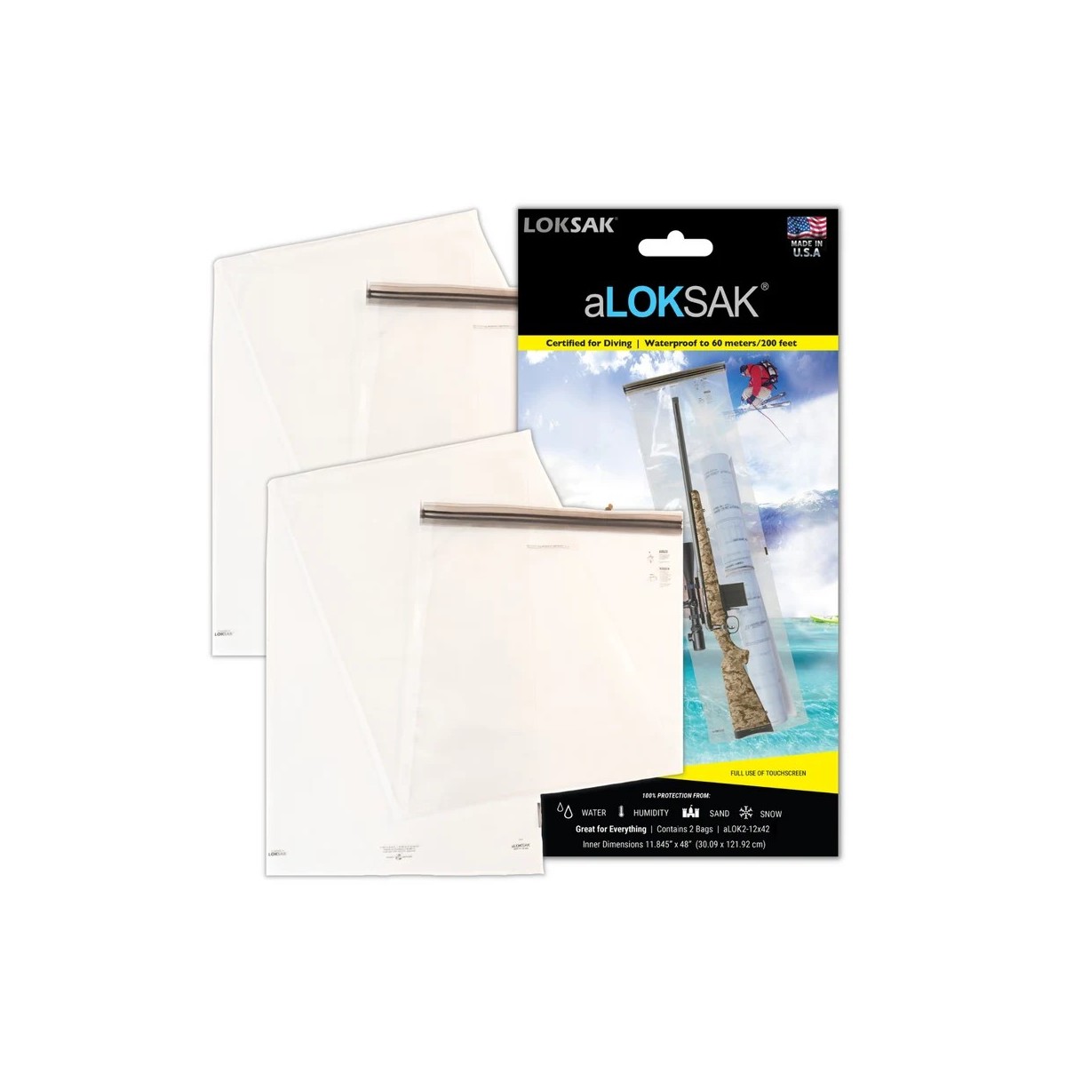 aLOKSAK Waterproof Bag 2 x aLOK2-12x48 waterproof bag